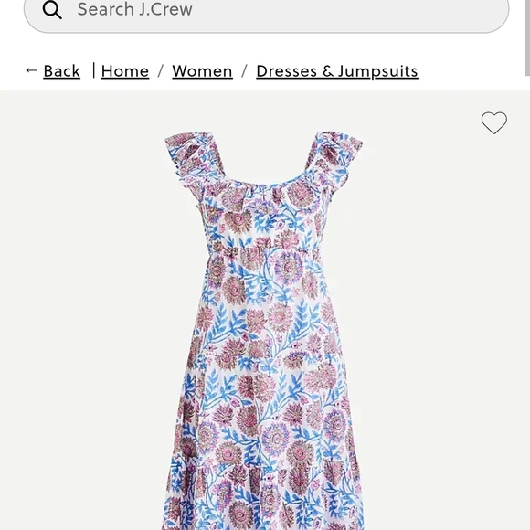 J. Crew Dresses & Skirts - J. Crew Tiered ruffleneck dress in floral vine block print Size M